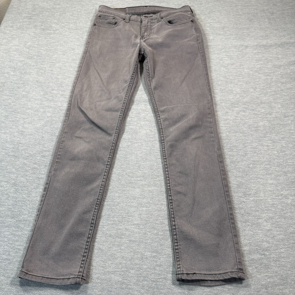 Levis 511 Jeans Mens 30x32 Gray Slim Straight Mid Rise Medium Wash Stretch